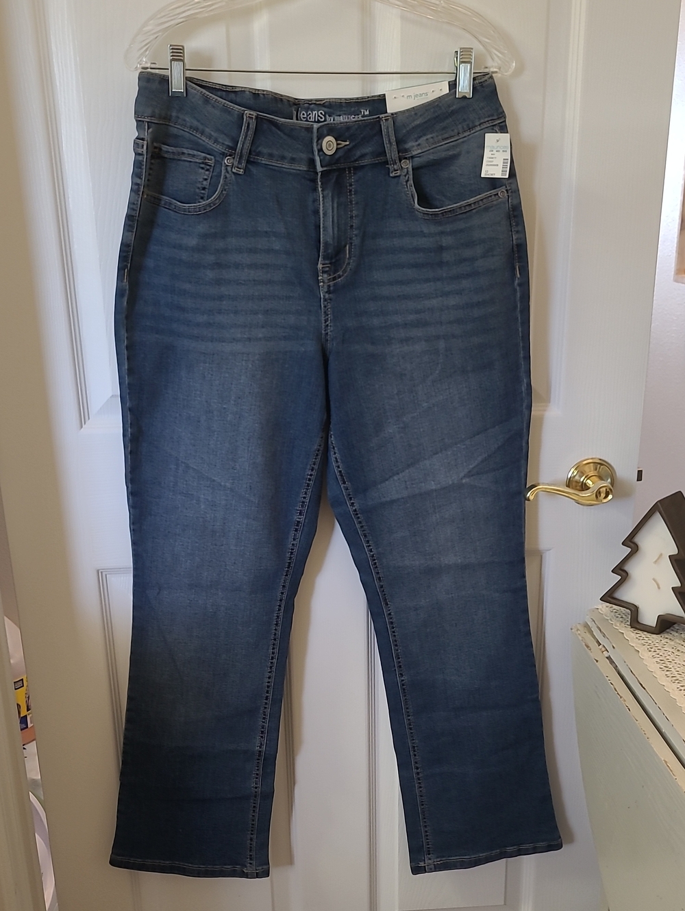 NWT M Jeans By Maurices Women's Blue Stretch Slim Bootcut Jeans Size 12 Bin 4